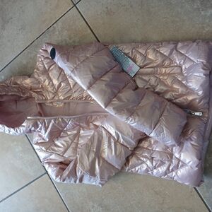Kids Pink Quilted Jacket With Hood